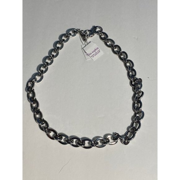 Lia Sophia Silver Tone Curb Link Chain Bracelet Set 2pcs - Picture 6 of 11